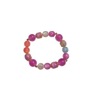 Color Changing  Beaded Bracelet with Gold Accents